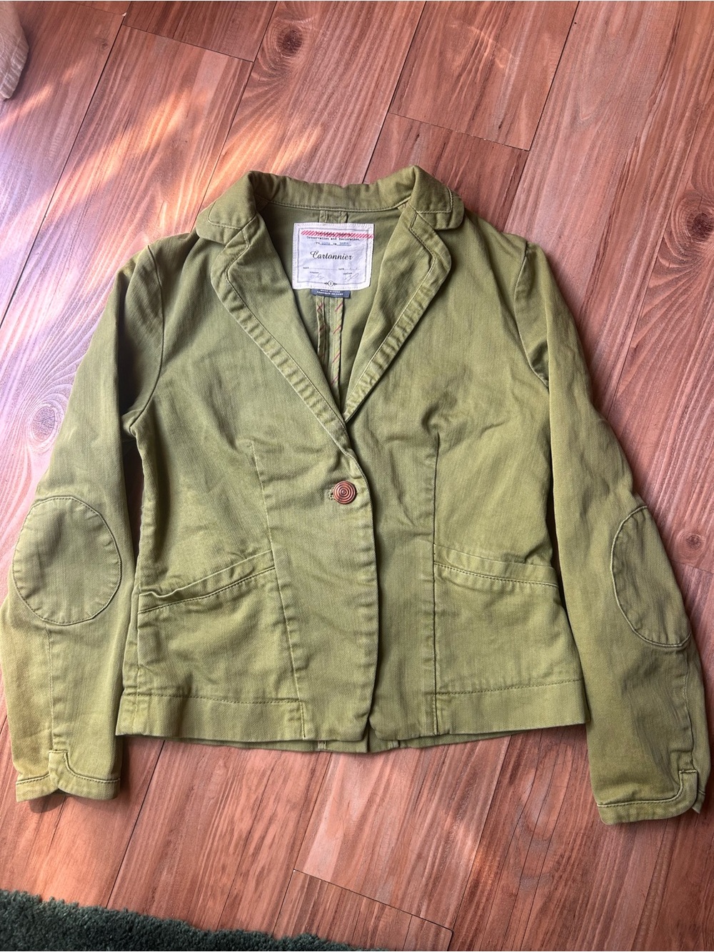 Vintage Olive green cotton blazer from Cartonnier for Anthropologie